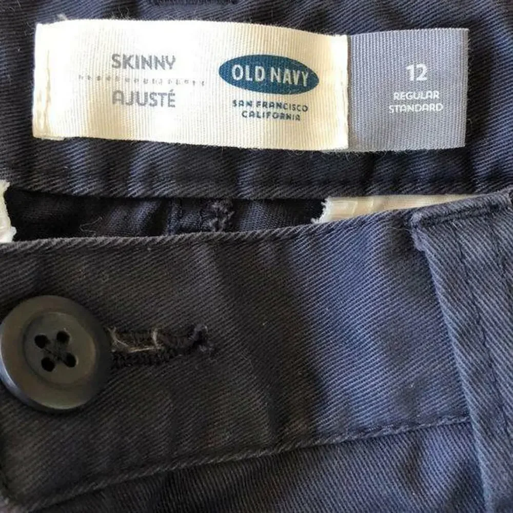 Old Navy‎ blue school uniform style skinny slacks Chinos Boys Size 12